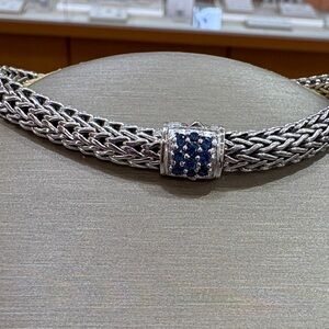 John Hardy Silver Bracelet with Blue Accents